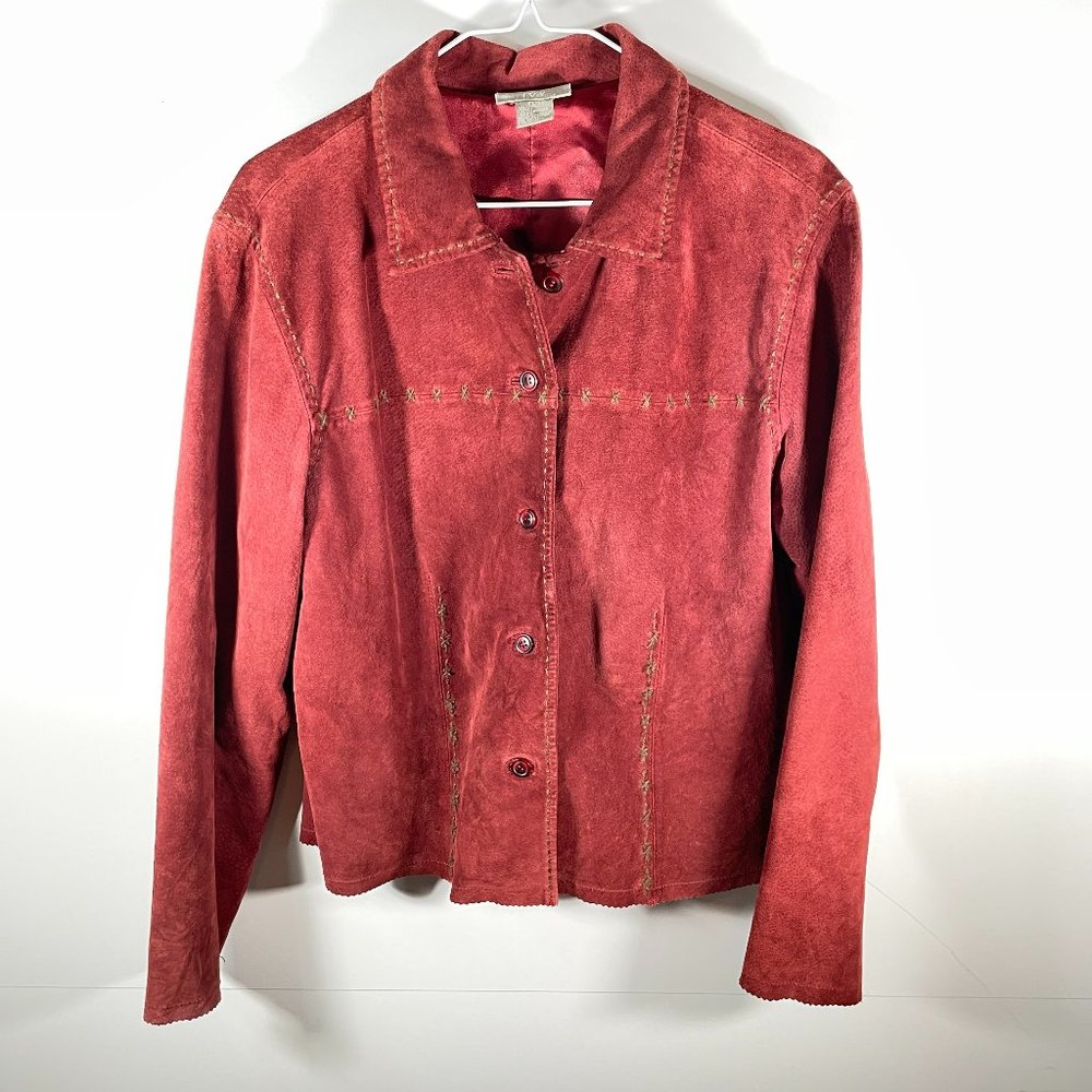 I.V.Y Vintage Whipstitch Detail Genuine Suede Western Jacket